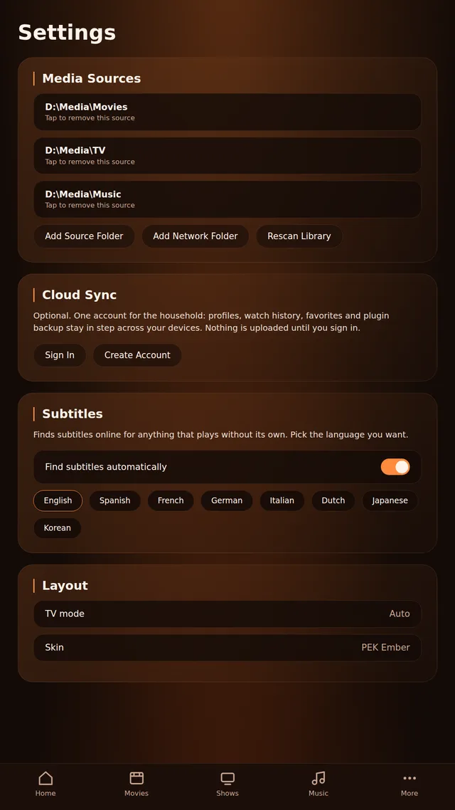 Settings (portrait)